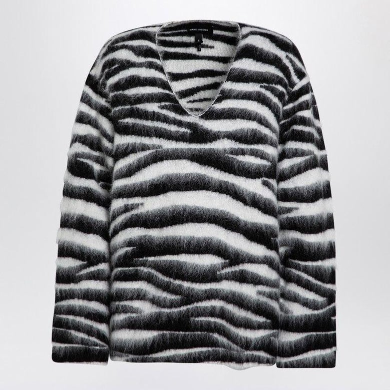 zebra-patterned jumper in wool blend by Selfnex