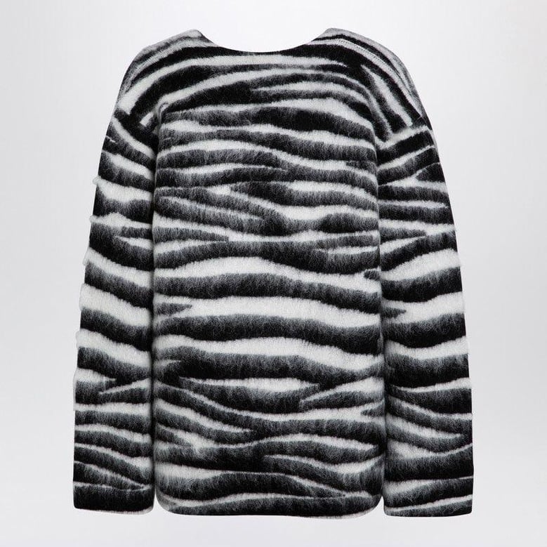 zebra-patterned jumper in wool blend by Selfnex