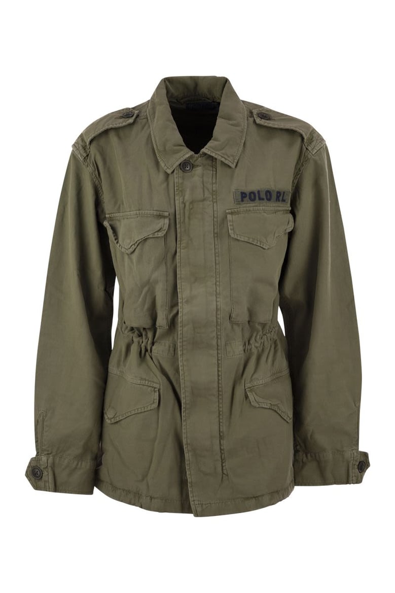 cotton twill military jacket by Selfnex