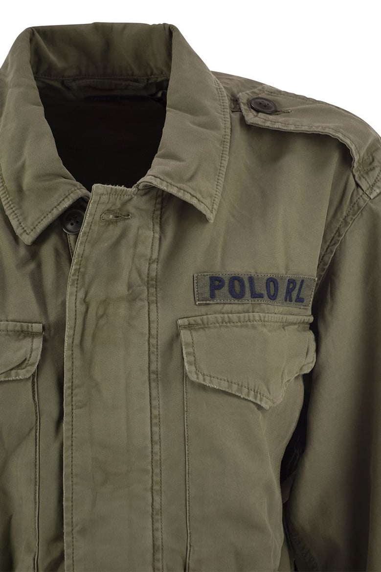 cotton twill military jacket by Selfnex