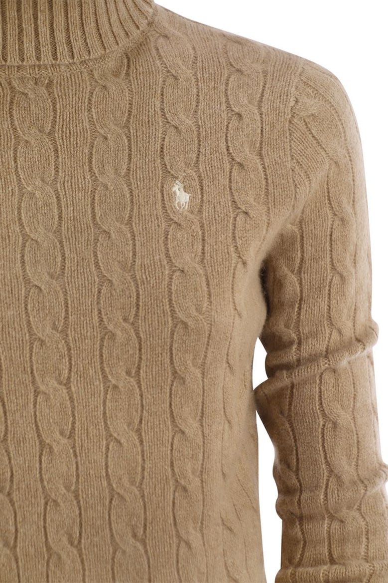 wool and cashmere cable-knit turtleneck sweater by Selfnex