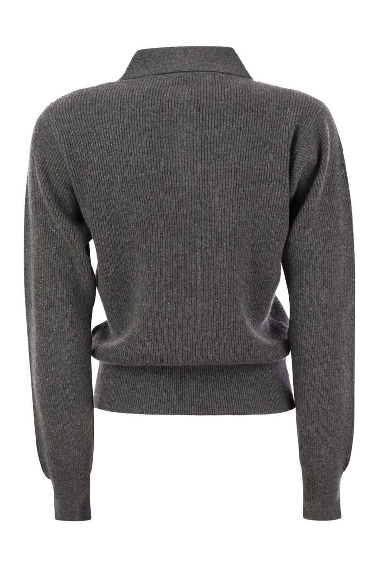ribbed knit with polo neck by Selfnex