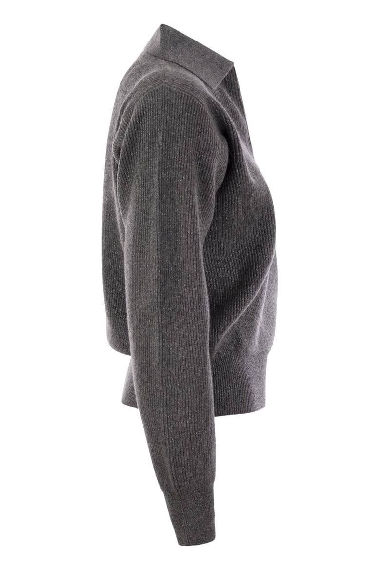 ribbed knit with polo neck by Selfnex