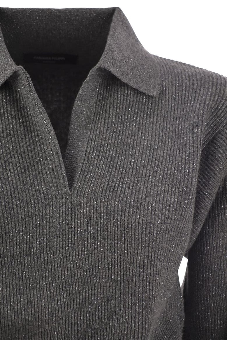 ribbed knit with polo neck by Selfnex