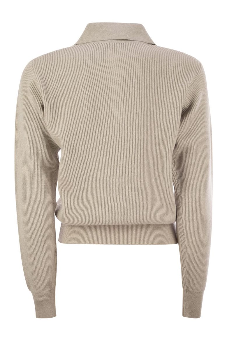 ribbed knit with polo neck by Selfnex