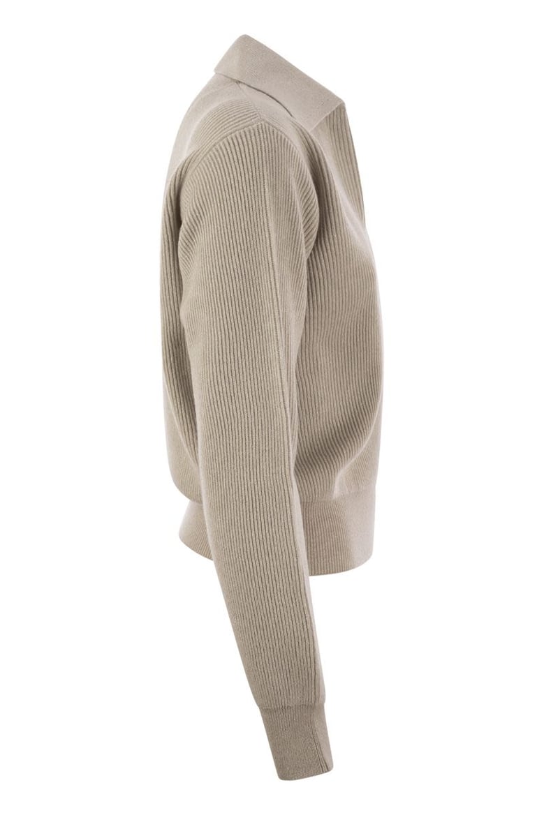 ribbed knit with polo neck by Selfnex