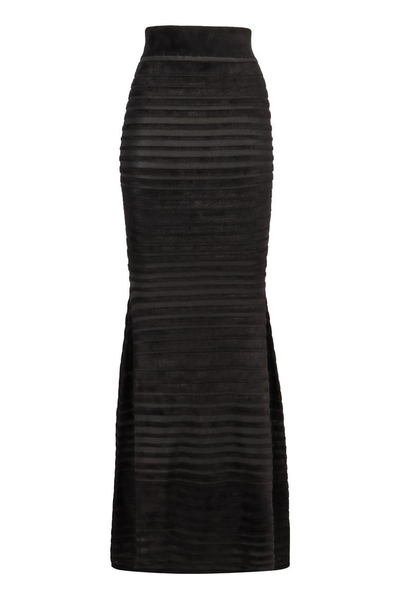 flared knit skirt by Selfnex