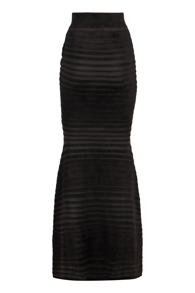 flared knit skirt by Selfnex