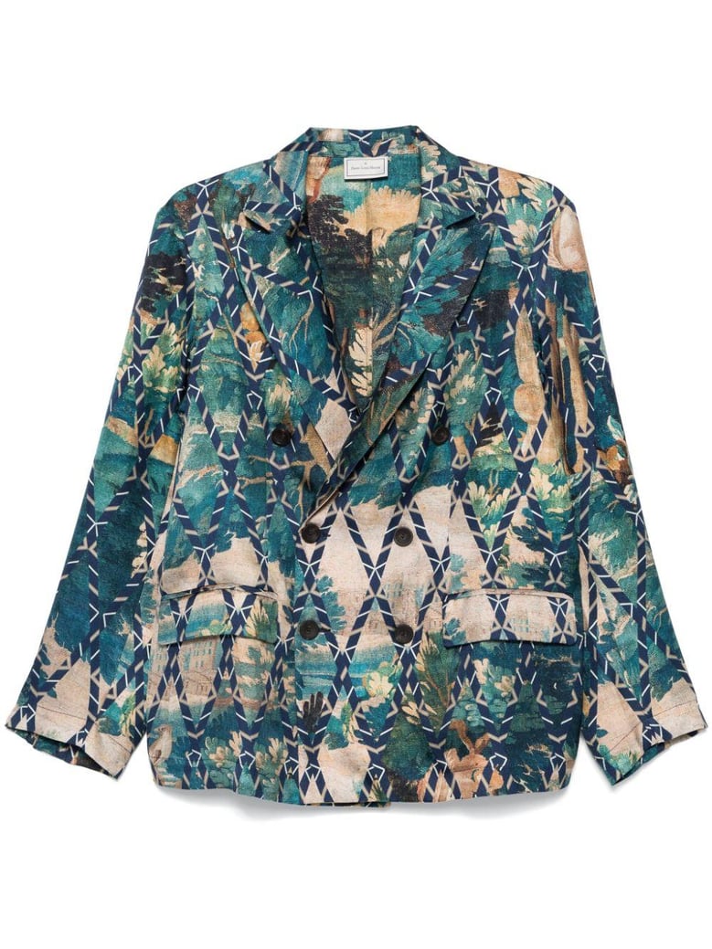printed silk jacket by Selfnex