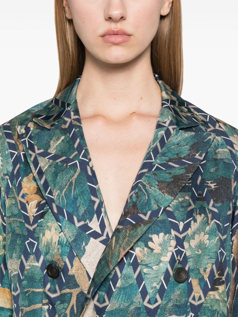 printed silk jacket by Selfnex