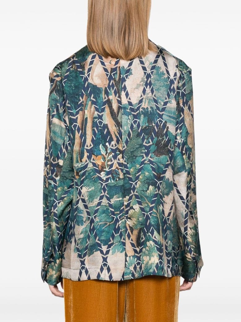 printed silk jacket by Selfnex