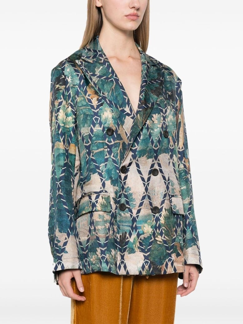 printed silk jacket by Selfnex