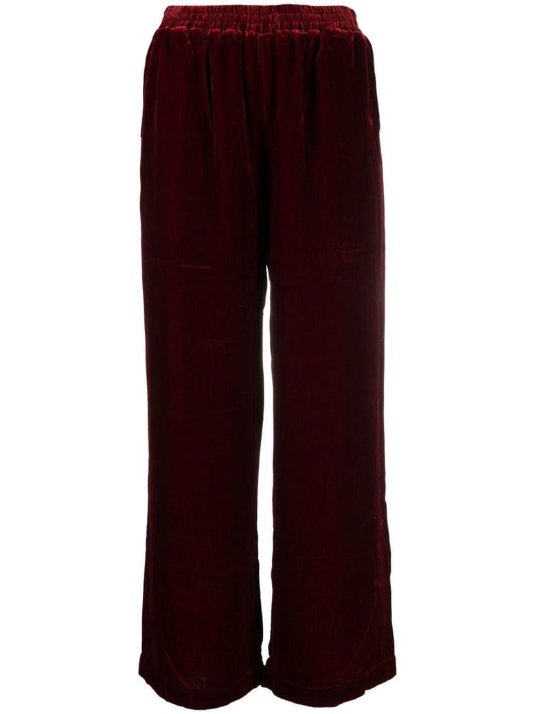 velvet wide-leg trousers by Selfnex