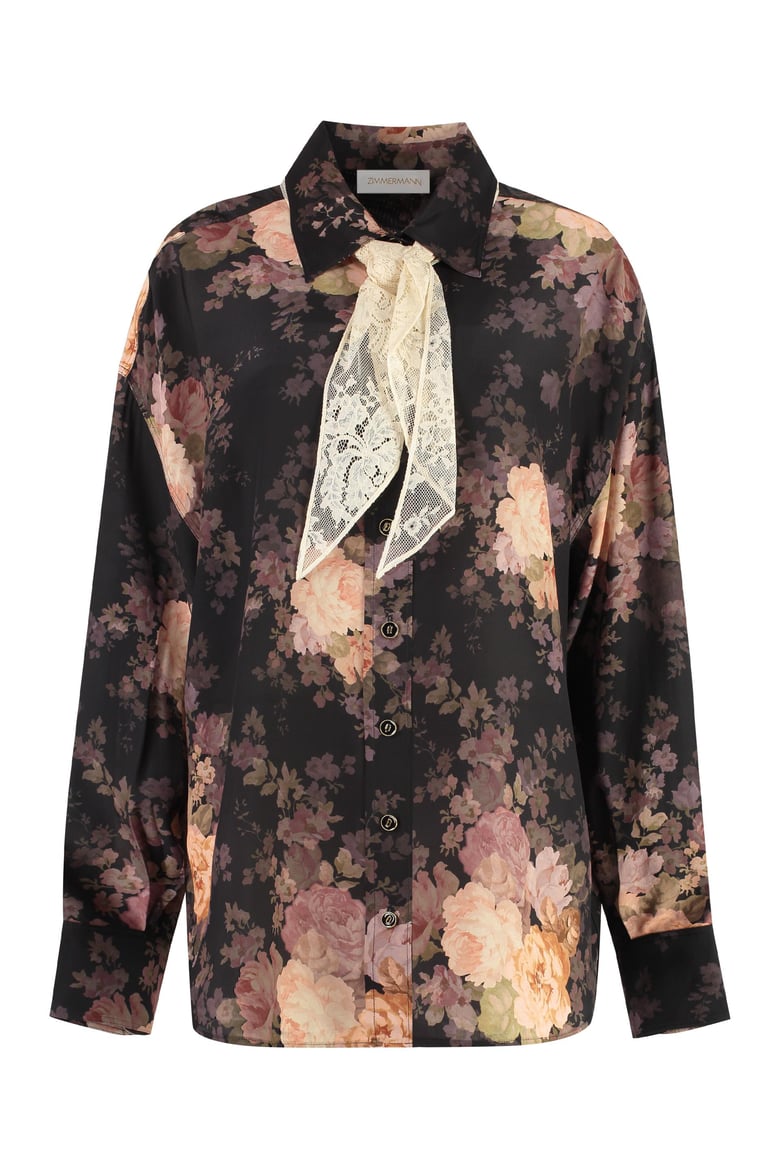 illustration printed silk shirt by Selfnex