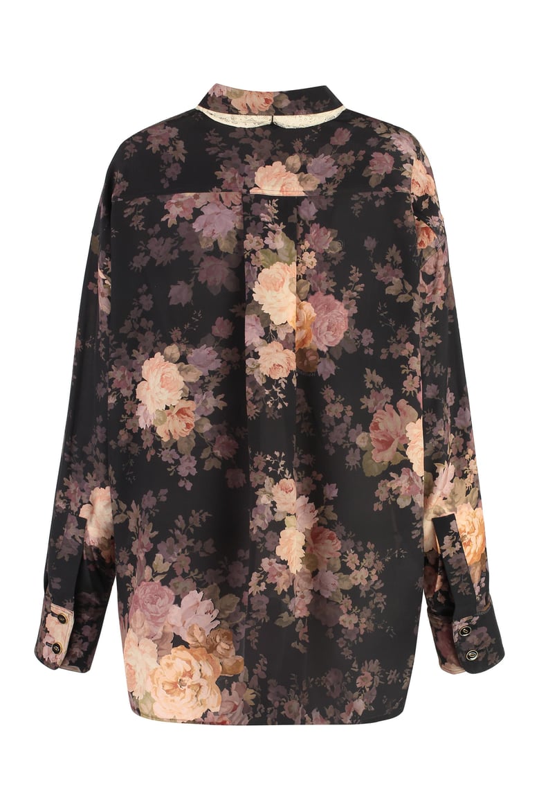 illustration printed silk shirt by Selfnex