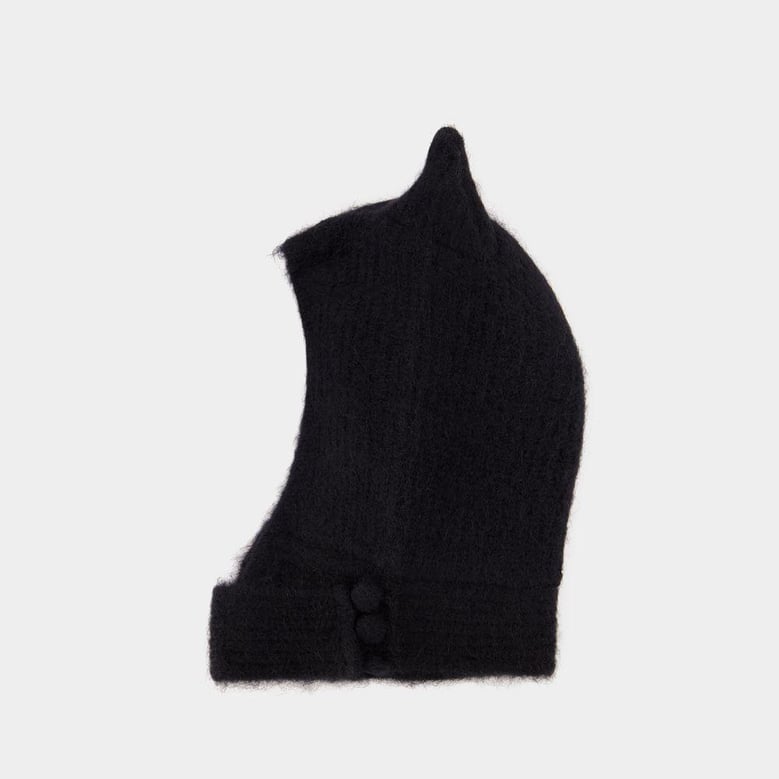 knitted horn beanie hat by Selfnex