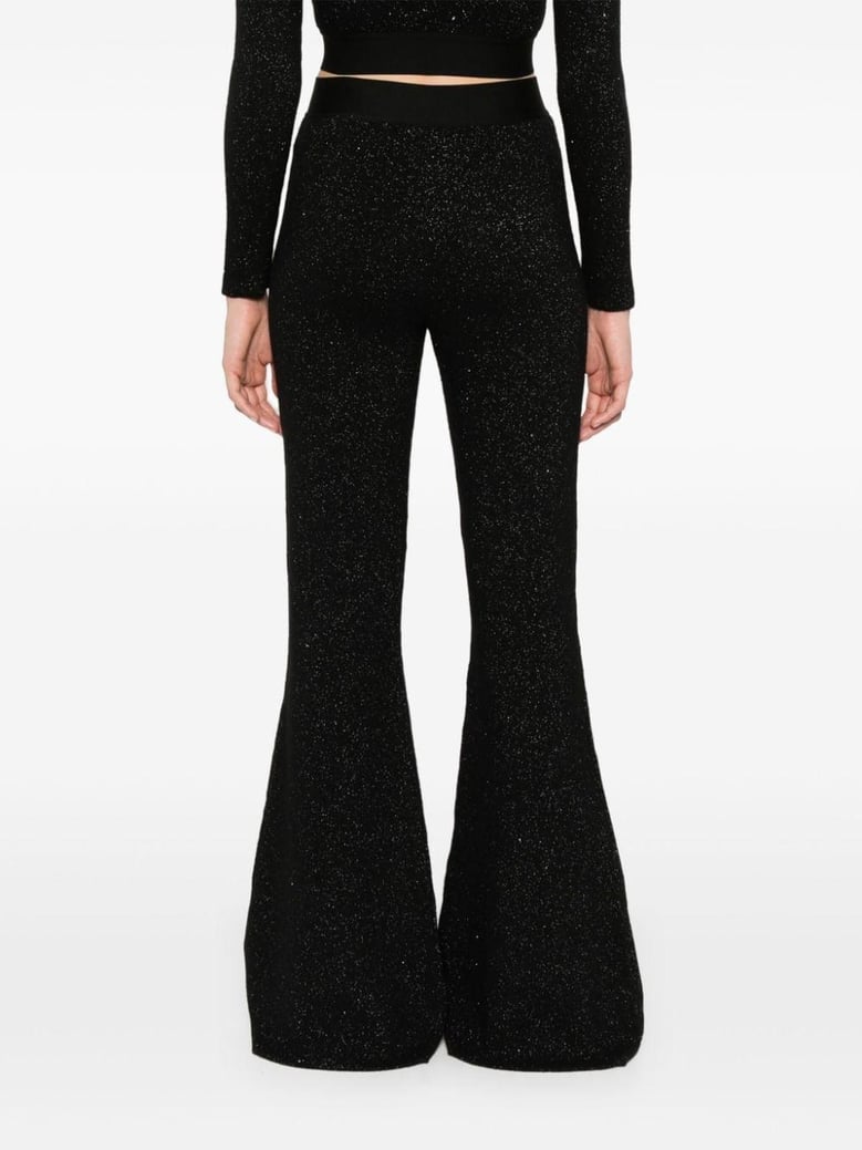 logo lurex flared trousers by Selfnex