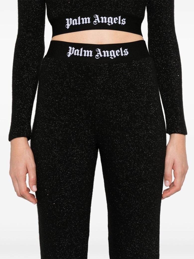 logo lurex flared trousers by Selfnex