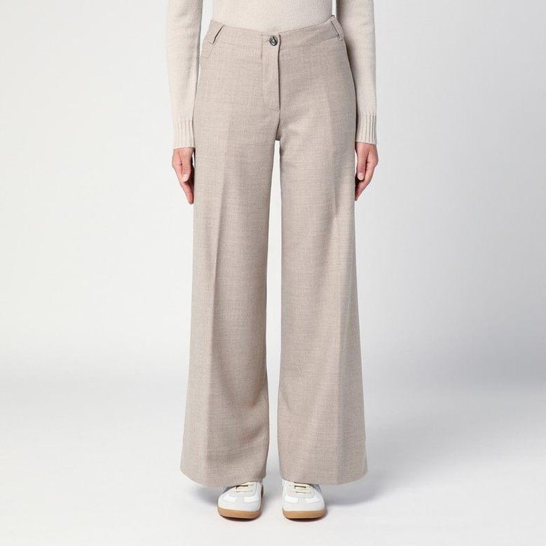 grey mélange wool trousers by Selfnex