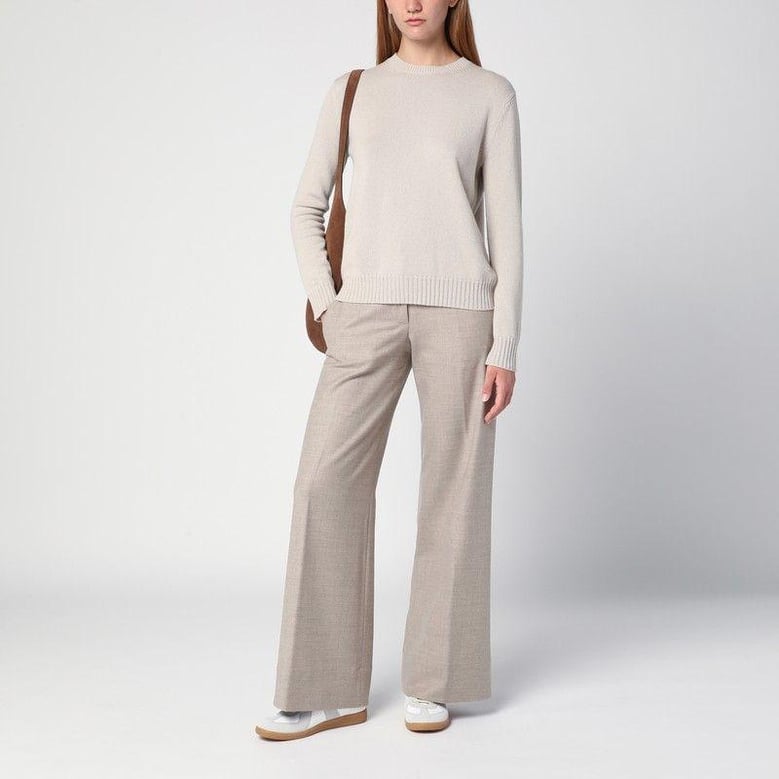 grey mélange wool trousers by Selfnex