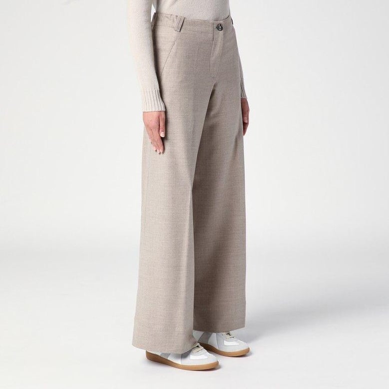 grey mélange wool trousers by Selfnex