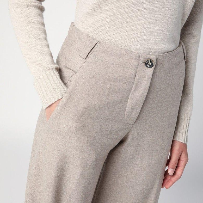 grey mélange wool trousers by Selfnex