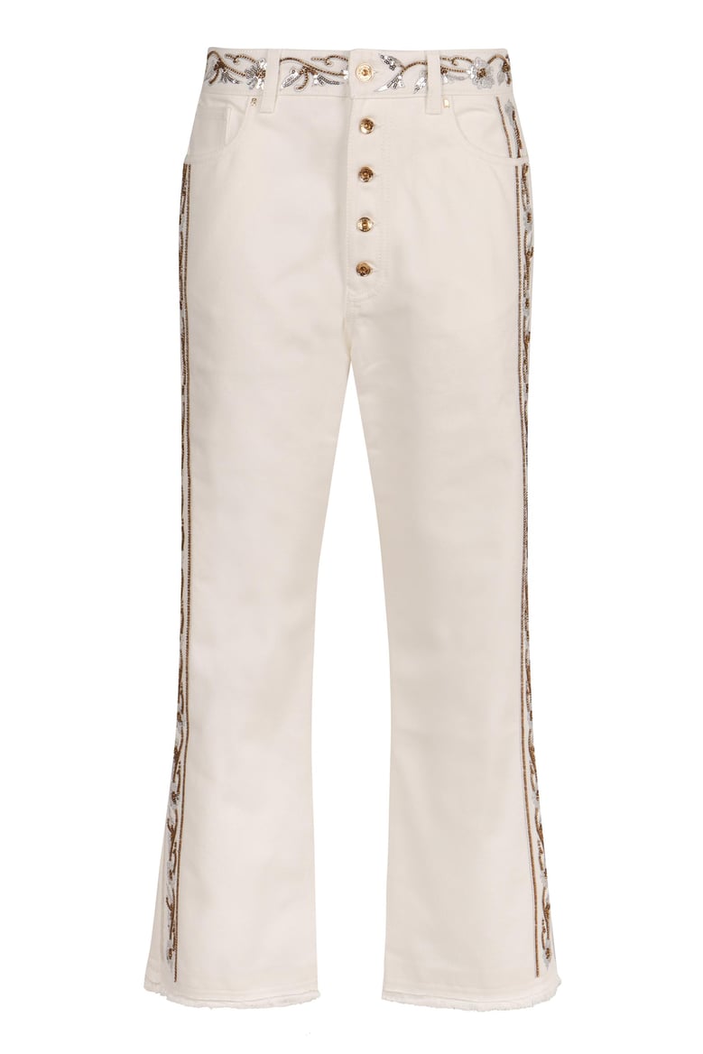cropped flared jeans by Selfnex
