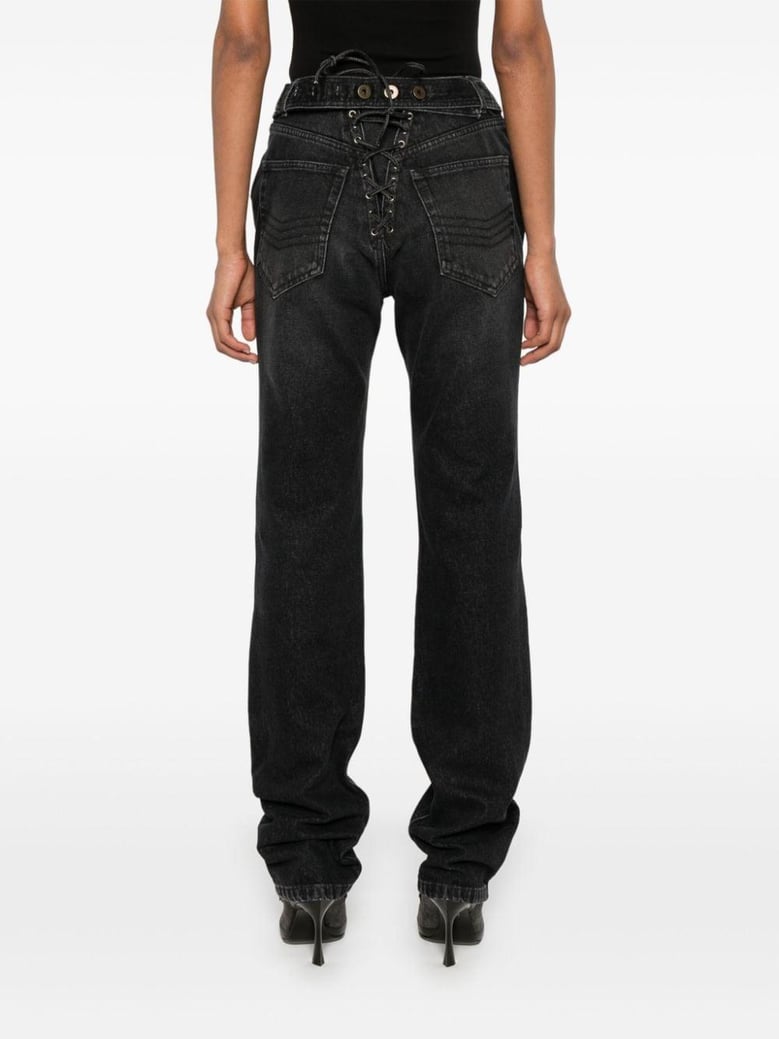 padded deatils denim jeans by Selfnex