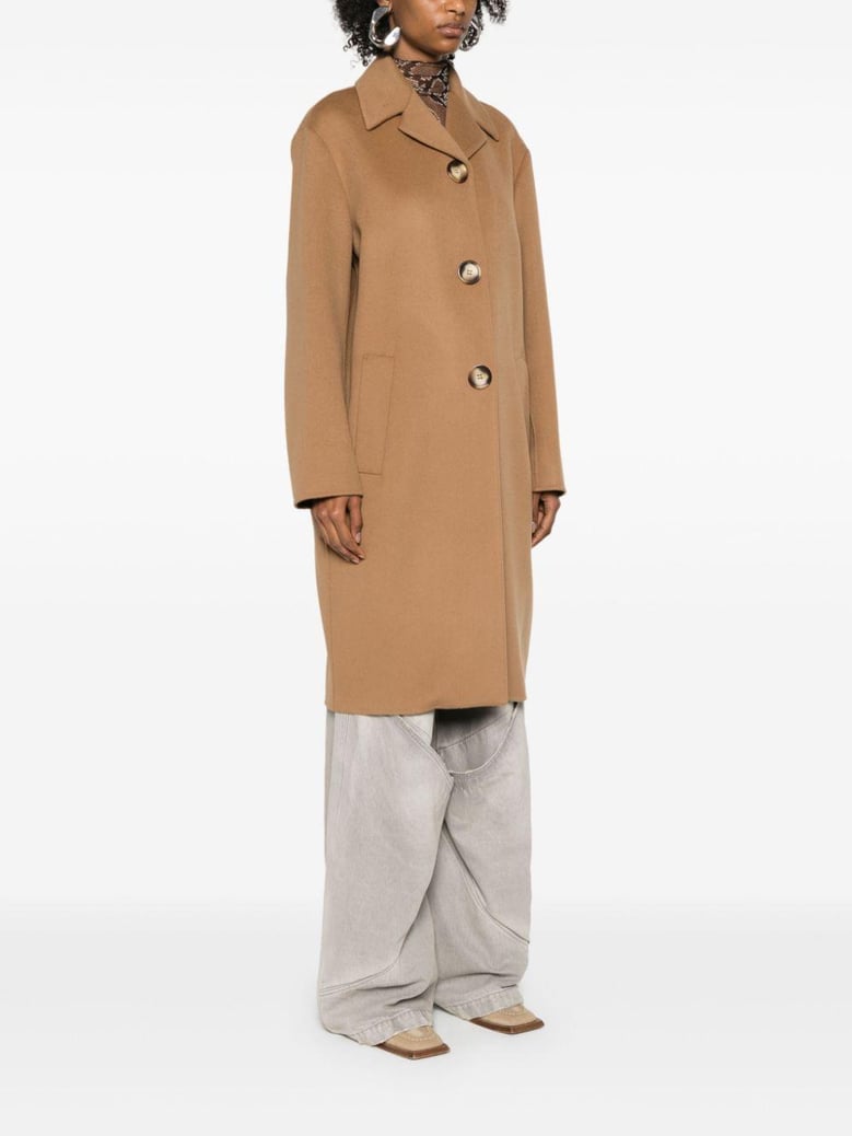 wool midi coat by Selfnex