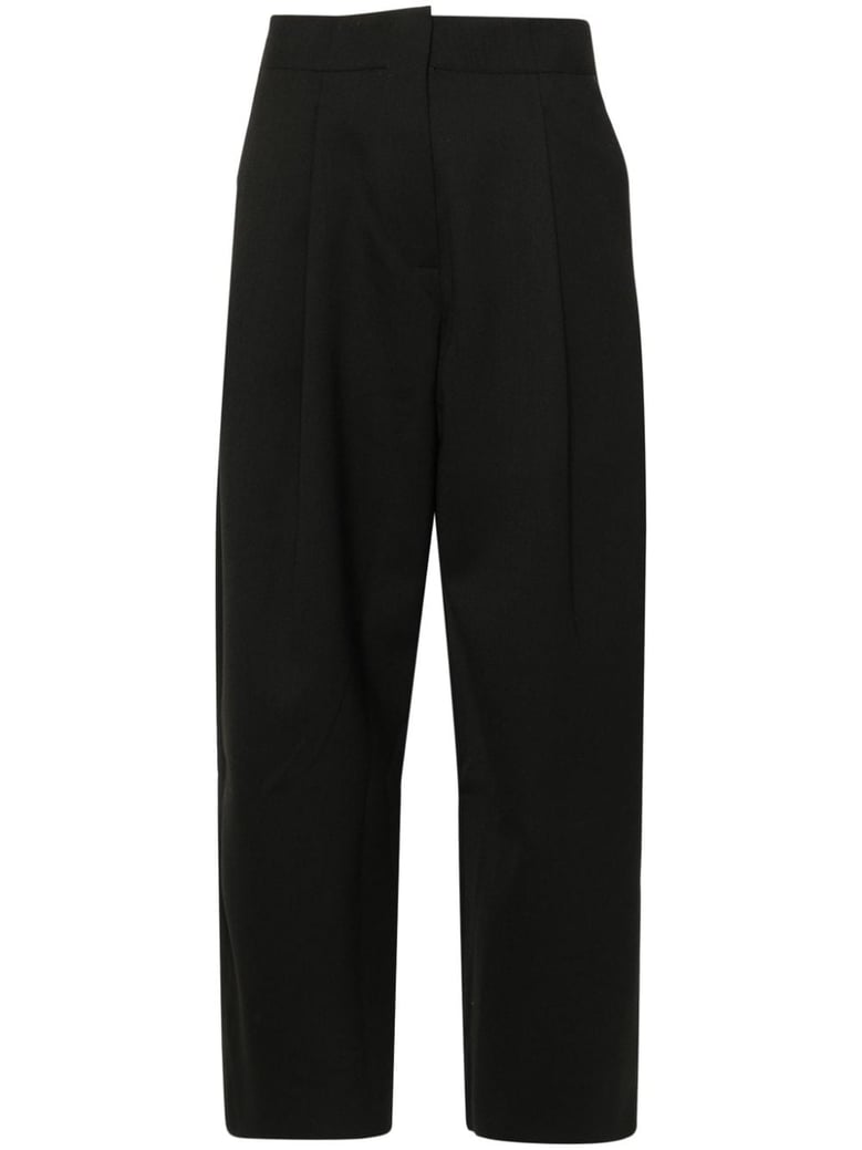 wide leg cropped trousers by Selfnex