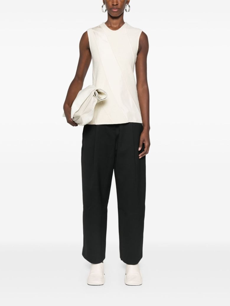 wide leg cropped trousers by Selfnex