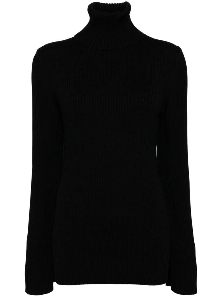 ribbed turtleneck top by Selfnex