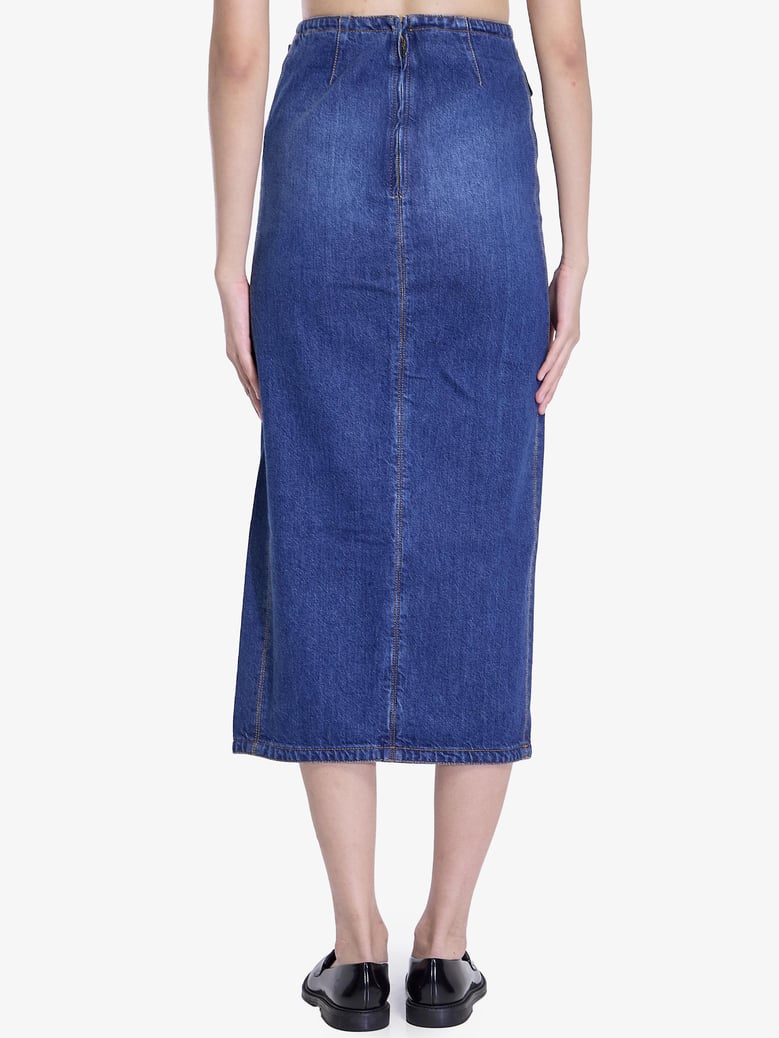 denim midi skirt by Selfnex
