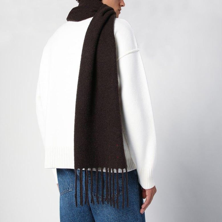 ebony brown wool and cahsmere scarf by Selfnex