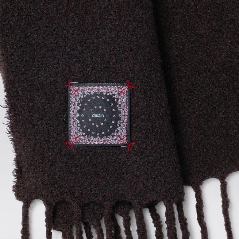 ebony brown wool and cahsmere scarf by Selfnex
