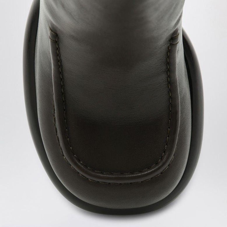 chelsea wedge boot in dark green leather by Selfnex