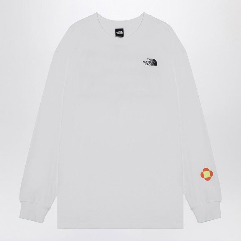 white t-shirt with tnf x yinka ilori print by Selfnex
