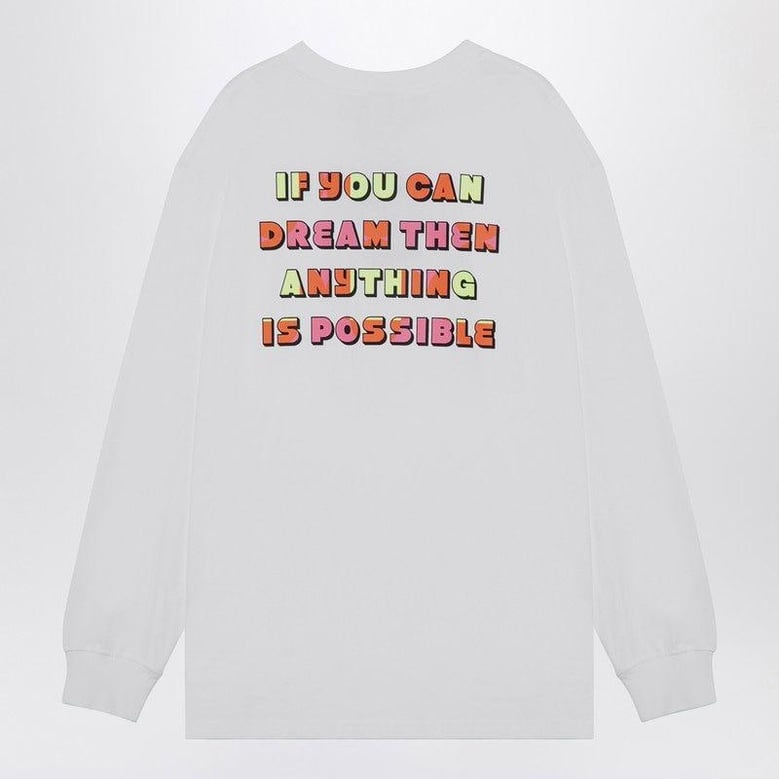 white t-shirt with tnf x yinka ilori print by Selfnex