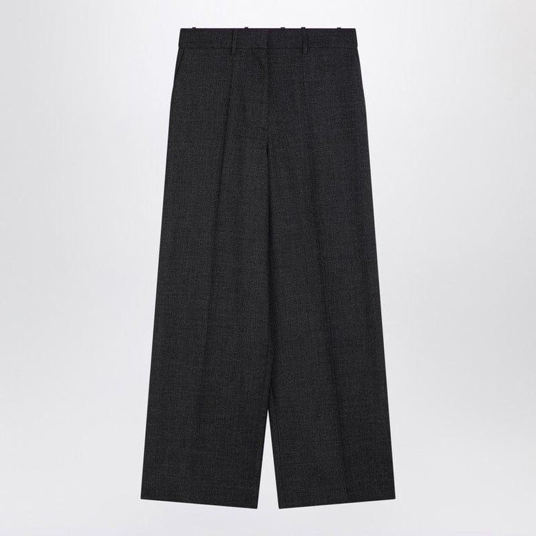 dark grey wool wide trousers by Selfnex