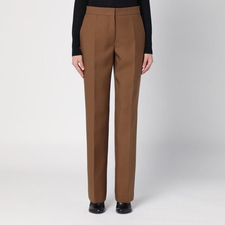 brown wool trousers by Selfnex