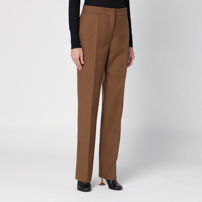 brown wool trousers by Selfnex