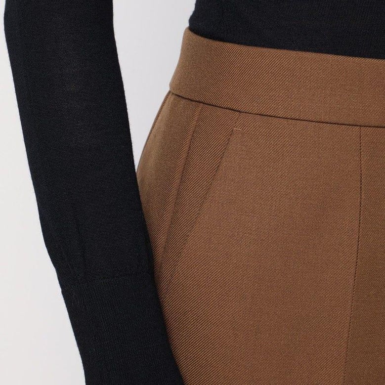 brown wool trousers by Selfnex