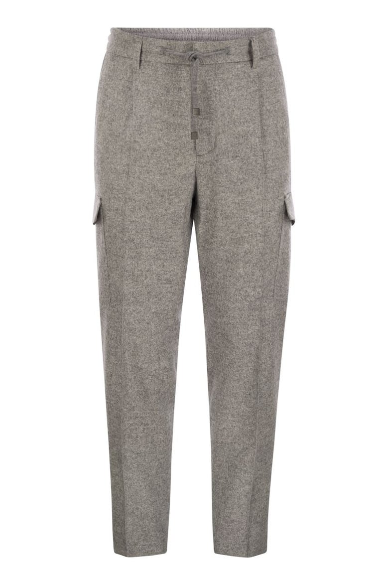 wool silk and cashmere jogger trousers by Selfnex