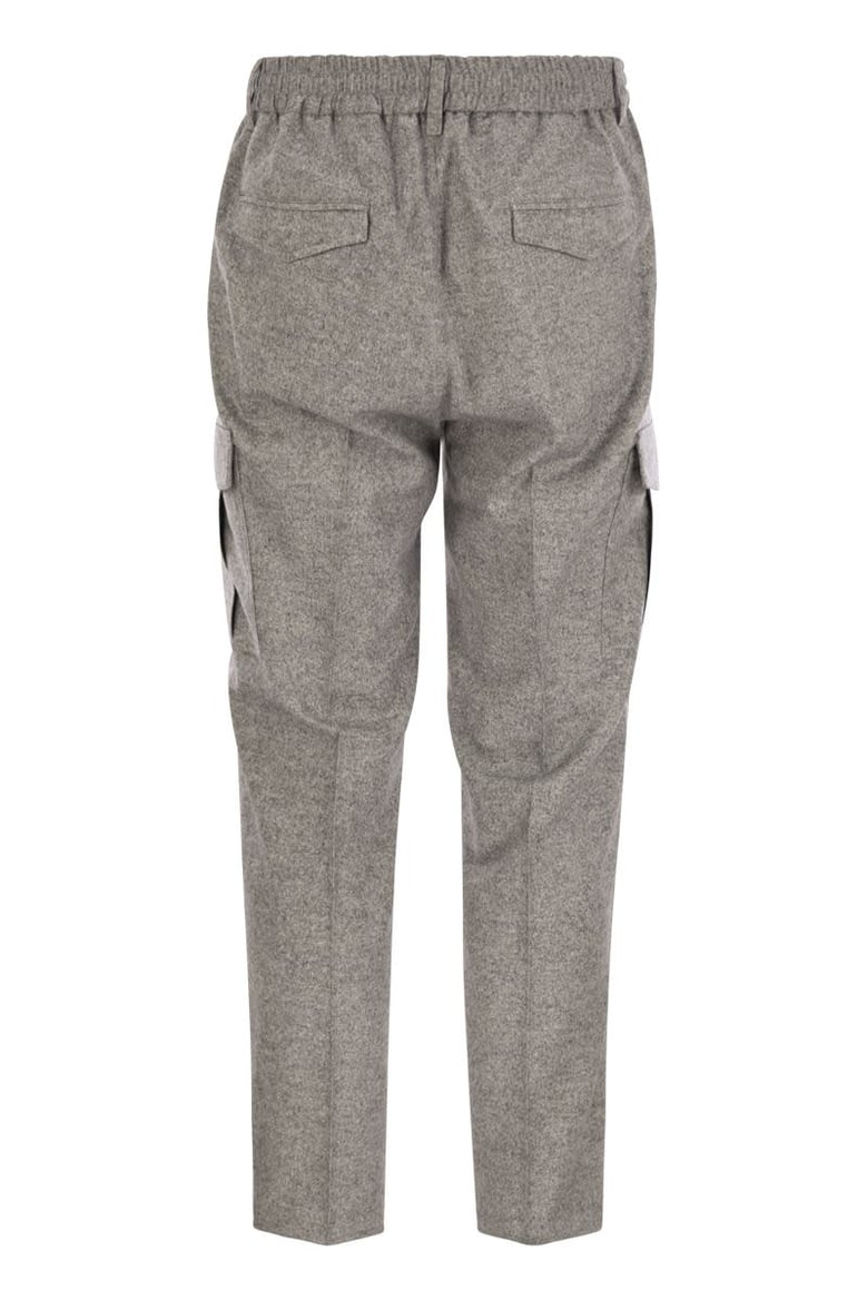 wool silk and cashmere jogger trousers by Selfnex