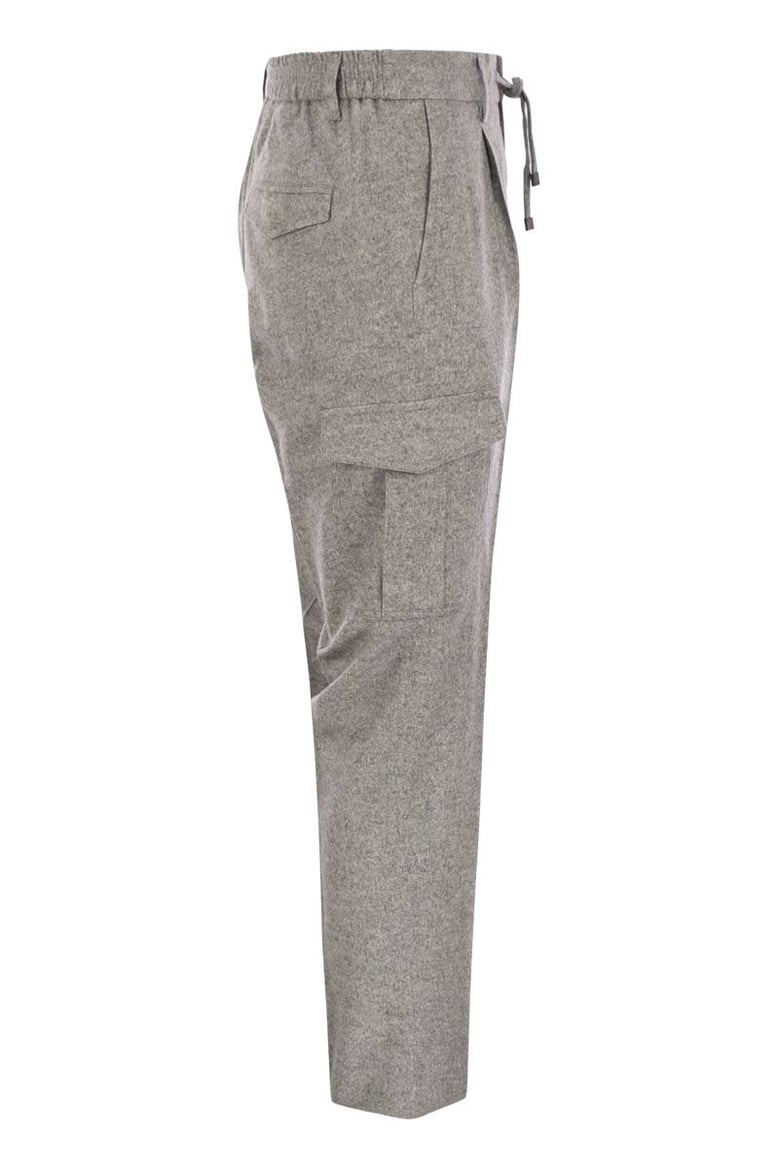 wool silk and cashmere jogger trousers by Selfnex