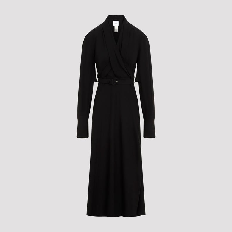 draped maxi day dress by Selfnex