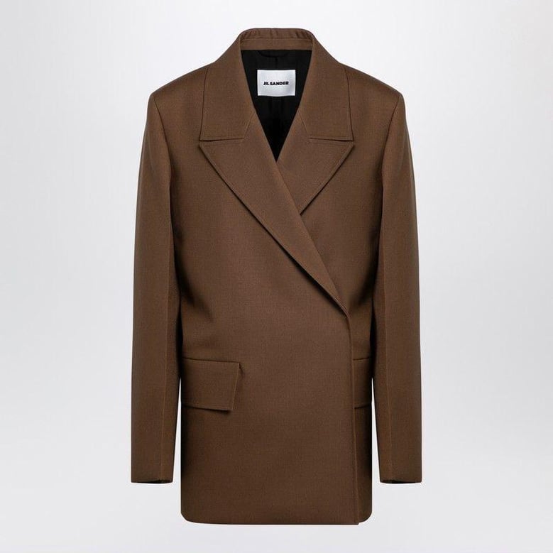 brown wool double-breasted jacket by Selfnex
