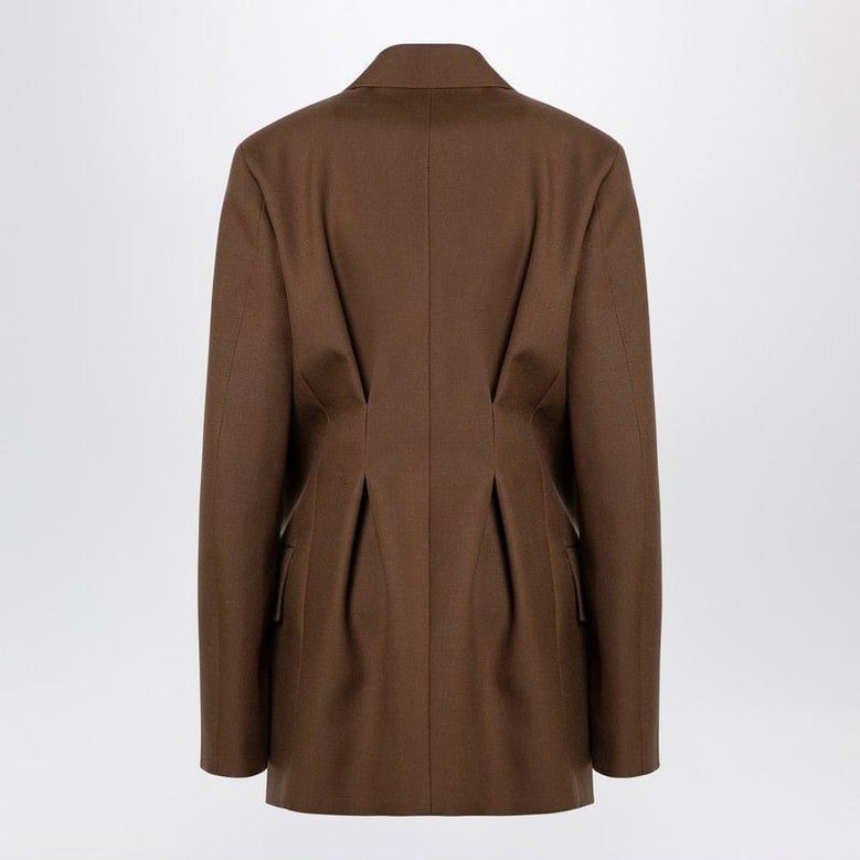 brown wool double-breasted jacket by Selfnex