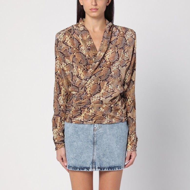 snake print marlin blouse by Selfnex