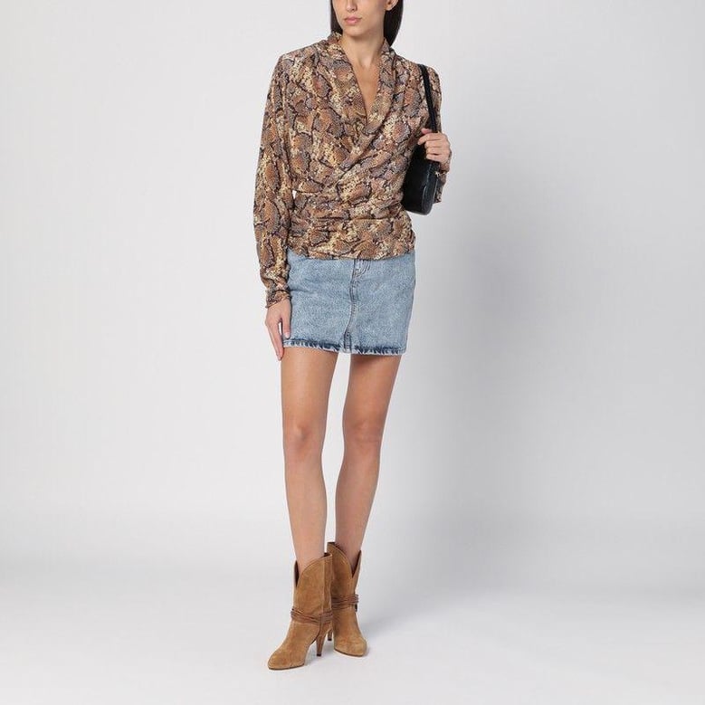 snake print marlin blouse by Selfnex